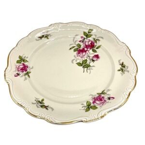 🍃 Rosenthal Pompadour "Courtship" 8" Salad Plate – Pink Roses/Gold Trim/Germany
